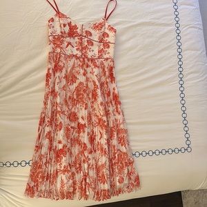 Floral cocktail dress. Club Monaco. Spaghetti straps. Size 2